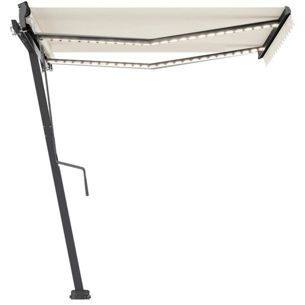 vidaXL Standmarkise Automatisch 350x250 cm Cremewei&szlig;