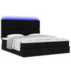 vidaXL Ottoman-Bett mit Matratzen & LEDs Schwarz 200x200 cm Stoff