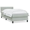 vidaXL Boxspringbett mit Matratze Hellgrau 100x220 cm Samt