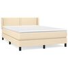 vidaXL Boxspringbett mit Matratze Creme 140x200 cm Stoff