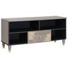 vidaXL TV-Schr&auml;nk mit Regal Grau 100 x 33 x 46 cm Massivholz Mango