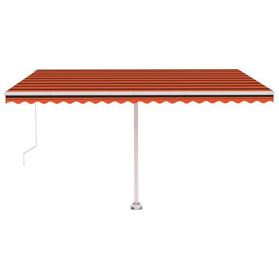 vidaXL Standmarkise Manuell Einziehbar 450x350 cm Orange/Braun 