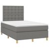 vidaXL Boxspringbett mit Matratze & LED Dunkelgrau 120x200 cm Stoff