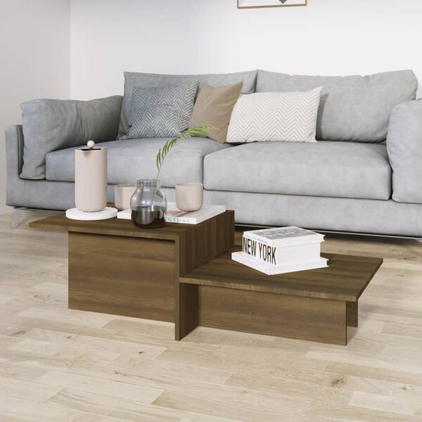 vidaXL Couchtisch Braun Eichen-Optik 111,5x50x33 cm Holzwerkstoff