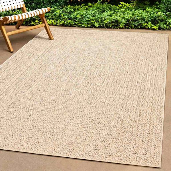 vidaXL Teppich ZIZUR Beige 200x290 cm Jute-Optik Indoor und Outdoor
