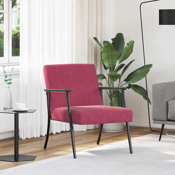 vidaXL Sessel Weinrot 59 x 75 x 78 cm Samt