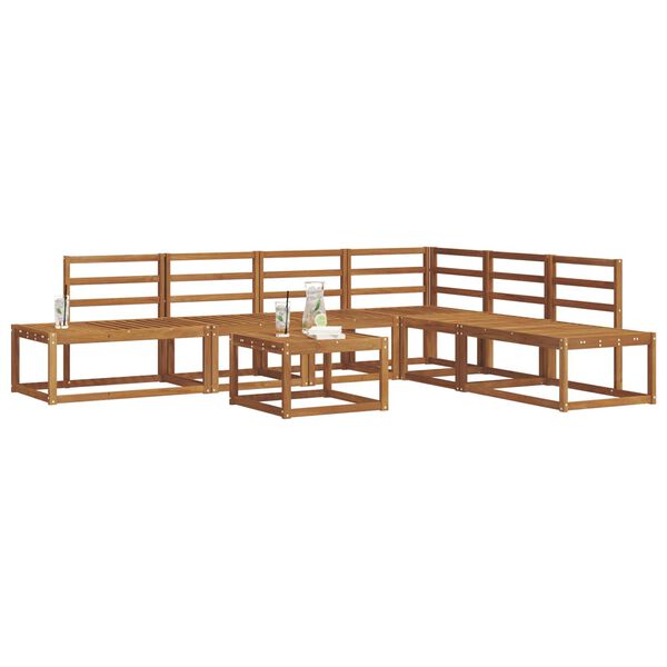 vidaXL Sofa Set 7 St&uuml;ck Natur Massivholz Akazie