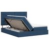 vidaXL Aufbewahrungsbett mit Kopfteil Blau 200 x 200 cm Stoff
