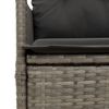 vidaXL 11-tlg. Garten-Bistro-Set mit Kissen Grau Poly Rattan