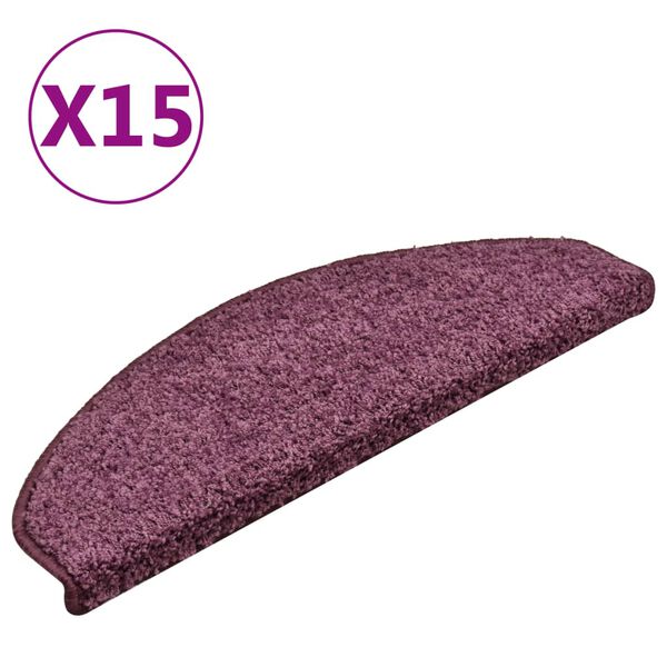 vidaXL Stufenmatten 15 Stk. 65x21x4 cm Dunkelviolett Halbrund Gro&szlig;