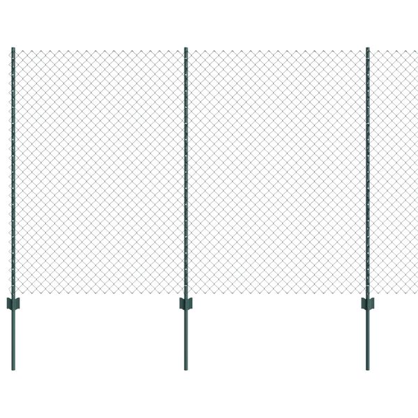 vidaXL Zaun mit Pfosten Gr&uuml;n 1,5 x 10 m Stahl und PVC