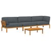 vidaXL Sofa Set mit Kissen Uni 4 pcs Anthrazit Massivholz Akazie