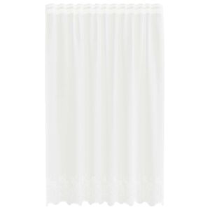vidaXL Spitzenvorhang mit Vorh&auml;ngen Floral Wei&szlig; 140 x 150 cm Polyester