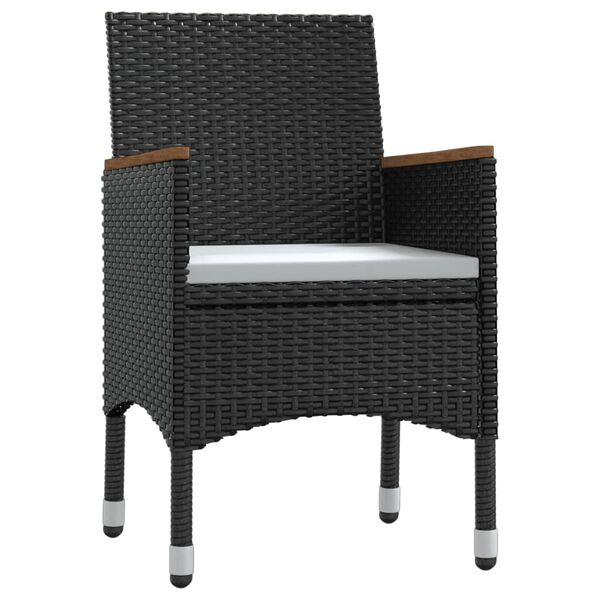 vidaXL 9-tlg. Garten-Essgruppe mit Kissen Schwarz