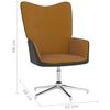 vidaXL Relaxsessel mit Hocker Braun Samt und PVC