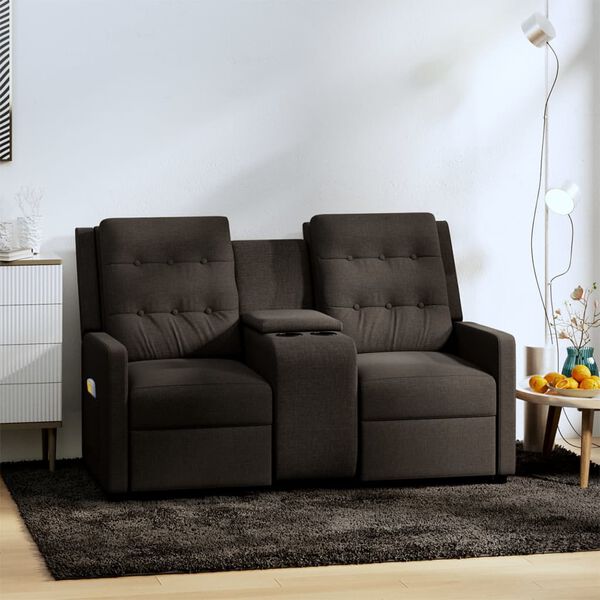 vidaXL 2-Sitzer Massagesessel mit Getränkehalter Braun