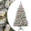 vidaXL K&uuml;nstlicher Weihnachtsbaum Gr&uuml;n und Wei&szlig; 210 cm PVC und Metall