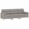 vidaXL 3-Sitzer-Sofa mit Kissen Hellgrau 210 cm Stoff