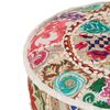 vidaXL Patchwork Sitzpouf Rund Baumwolle Handgefertigt 40x20 cm Beige