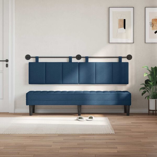 vidaXL H&auml;ngevorderseite Wandmontiert Blau 170 x 55 x 5 cm Stoff