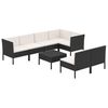 vidaXL 8-tlg. Garten-Lounge-Set mit Auflagen Poly Rattan Schwarz