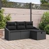 vidaXL Sofa Set mit Kissen 4 pcs Poly-Rattan