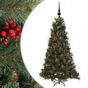 vidaXL K&uuml;nstlicher Weihnachtsbaum mit Weihnachtskugel 150 cm 150 LEDs