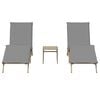 vidaXL Sonnenliegen 2 Stk. mit Tisch Beige Poly Rattan