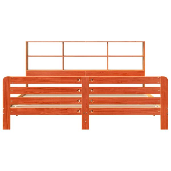 vidaXL Massivholzbett ohne Matratze Wachsbraun 200x200 Kiefernholz