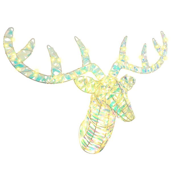 vidaXL Rentier Zieh Schlitten mit 140 LEDs Warmweiß 60 cm Haustier