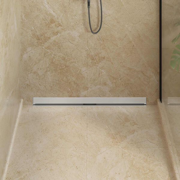 vidaXL Wandmontierter Duschablauf Silber 90 cm Edelstahl 304