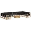 vidaXL Outdoor-Sofagarnitur 11 Stk. Wei&szlig; und Schwarz