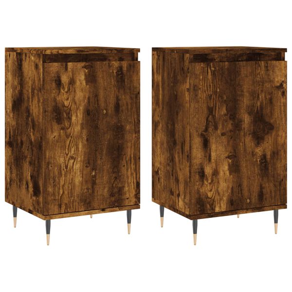 vidaXL Sideboards 2 Stk. R&auml;uchereiche 40x35x70 cm Holzwerkstoff