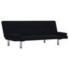 vidaXL Schlafsofa mit zwei Kissen Schwarz Polyester