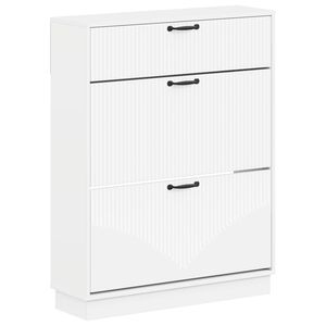 vidaXL Schuhschrank HOORN 78 x 24 x 100 cm Holzwerkstoff Wei&szlig;