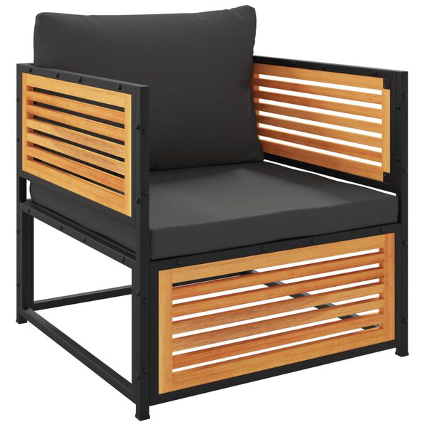 vidaXL 5-tlg. Garten-Sofagarnitur mit Kissen Massivholz Akazie