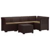 vidaXL 5-Sitzer Gartensofa mit Kissen Rattan-Look PP Braun
