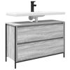 vidaXL Waschbeckenunterschrank mit Schubladen Grau Sonoma 90x34,5x60cm