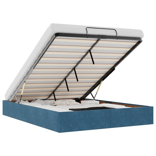vidaXL Ottoman-Bett ohne Matratze Dunkelblau 140x200 cm Samt