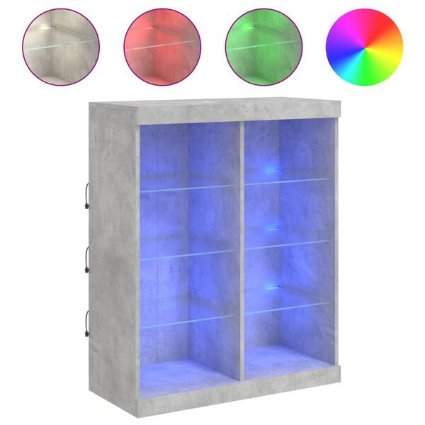 vidaXL Sideboard mit LED-Leuchten Betongrau 81x37x100 cm