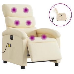 vidaXL Massagesessel Elektrisch Creme Stoff