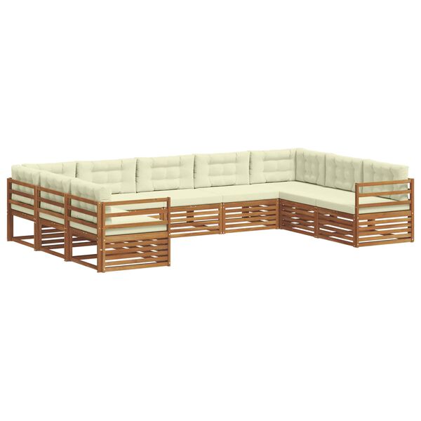 vidaXL Sofagarnituren 9 pcs Natur und Creme Massivholz Akazie