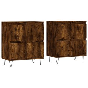 vidaXL Sideboards 2 Stk. R&auml;uchereiche Holzwerkstoff