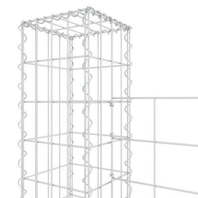 vidaXL Gabionenkorb U-Form mit 3 Säulen Eisen 260x20x150 cm