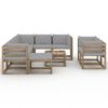 vidaXL 10-tlg. Garten-Lounge-Set mit Kissen Grau
