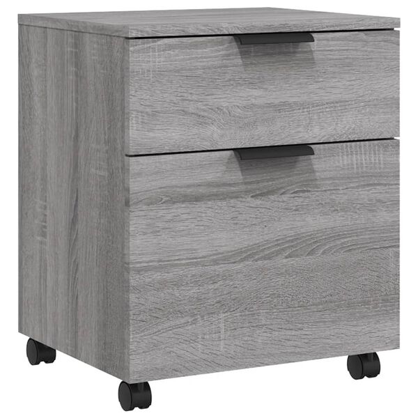 vidaXL Mobiler Aktenschrank mit Rollen Grau Sonoma 45x38x54 cm