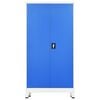vidaXL Schlie&szlig;fachschrank 2 T&uuml;ren Metall 90x40x180 cm Grau und Blau