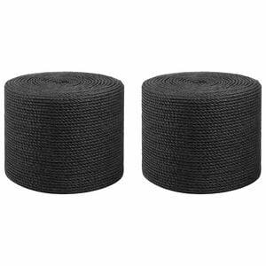 vidaXL Juteschnur 2 stk. 2 mm Schwarz 100% Tossa Jute
