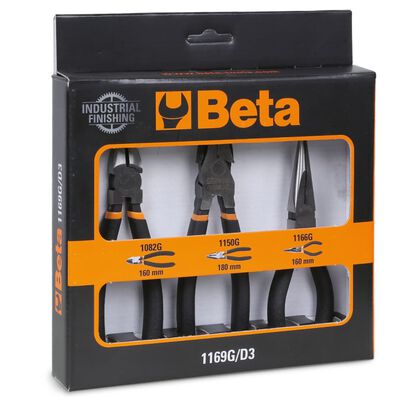 Beta Tools 3-tlg. Zangen-Set 1169G/D3 mit PVC-beschichteten Griffen