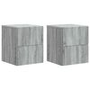 vidaXL Wandmontierter Nachttisch 2 Stk. Sonoma-Grau 33 x 34,5 x 40 cm